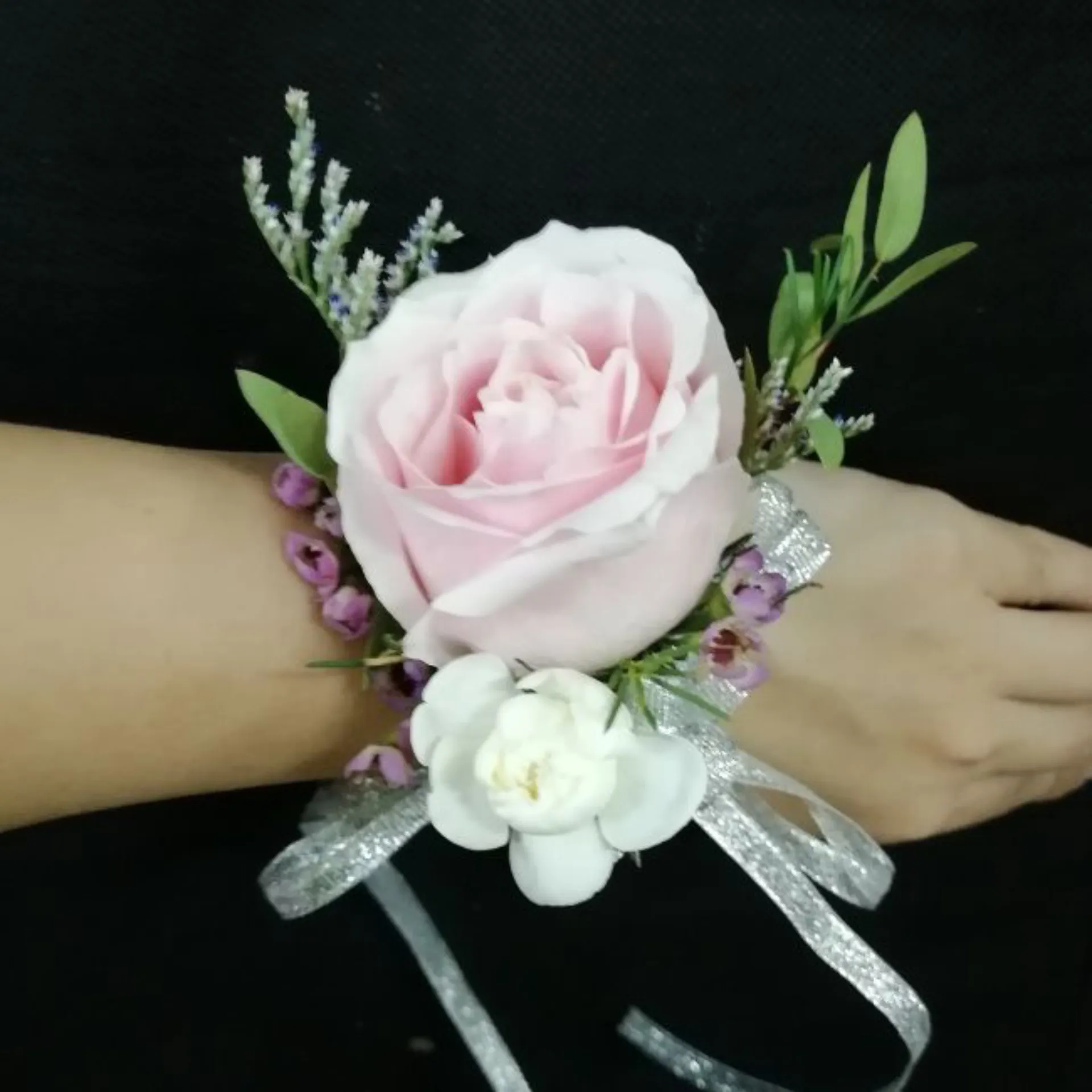 Blush Charm Wrist Corsage