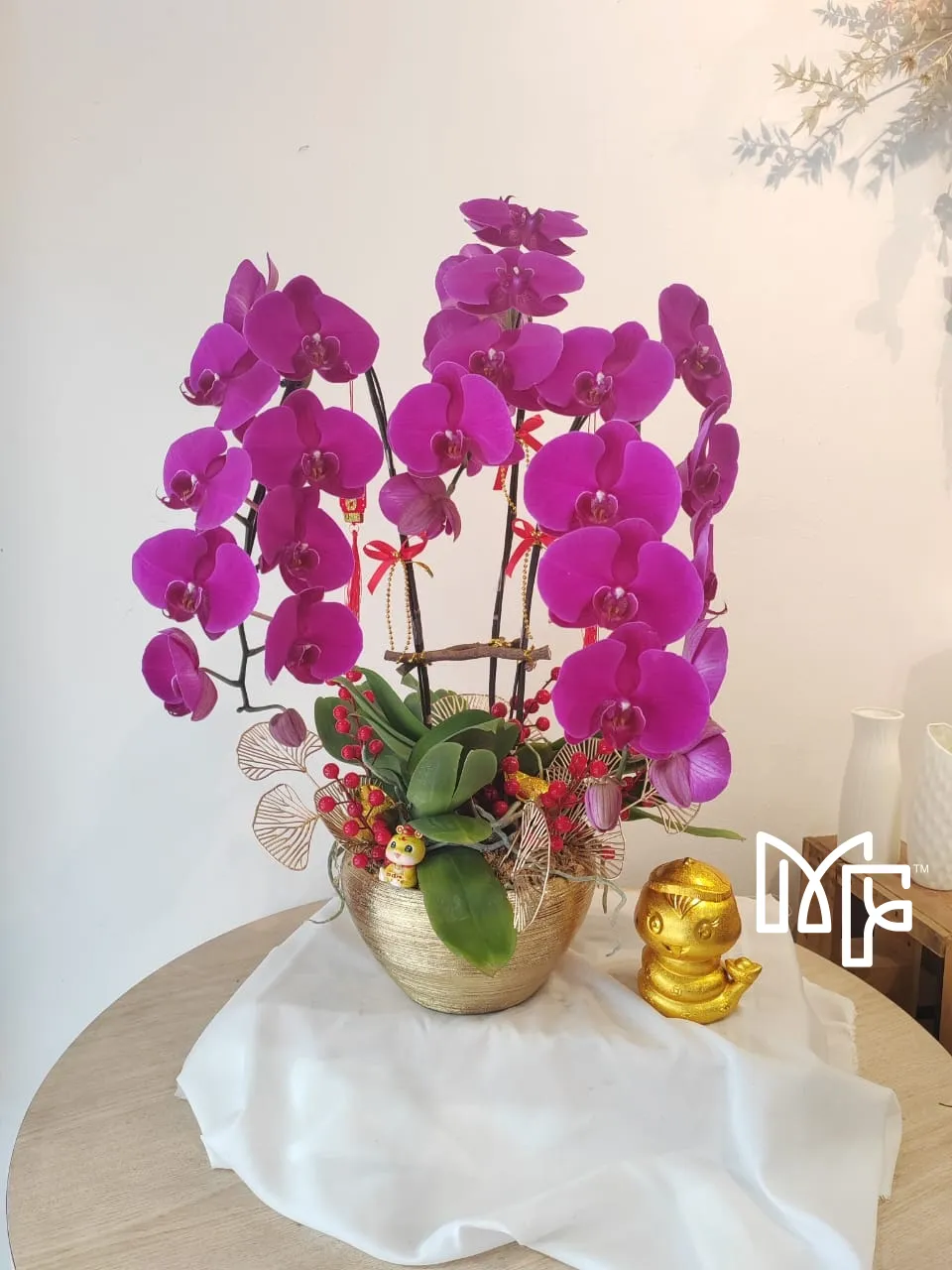 2025 Snake Year Purple Orchids Elegance