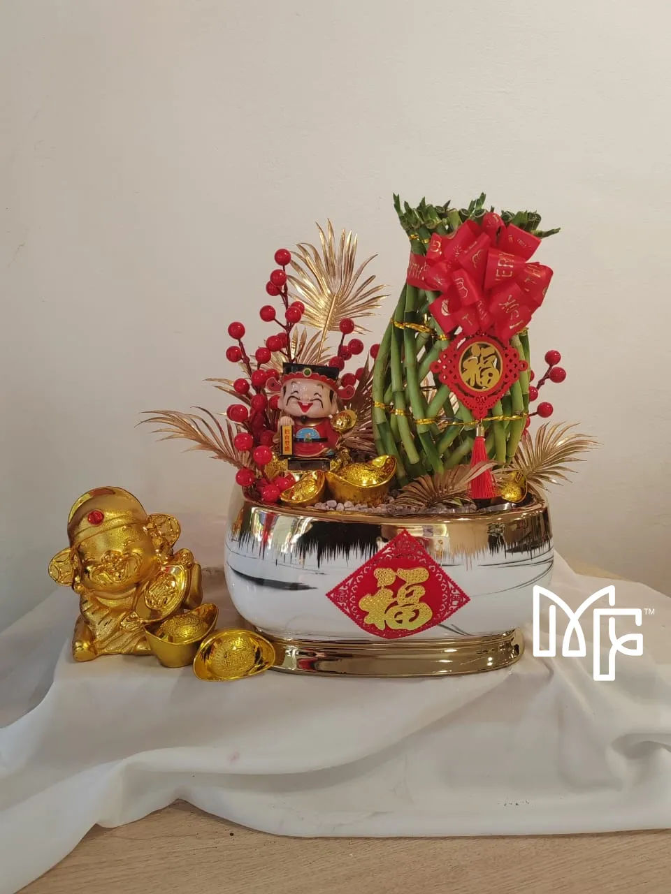 God of Wealth Lucky Bamboo 40cm