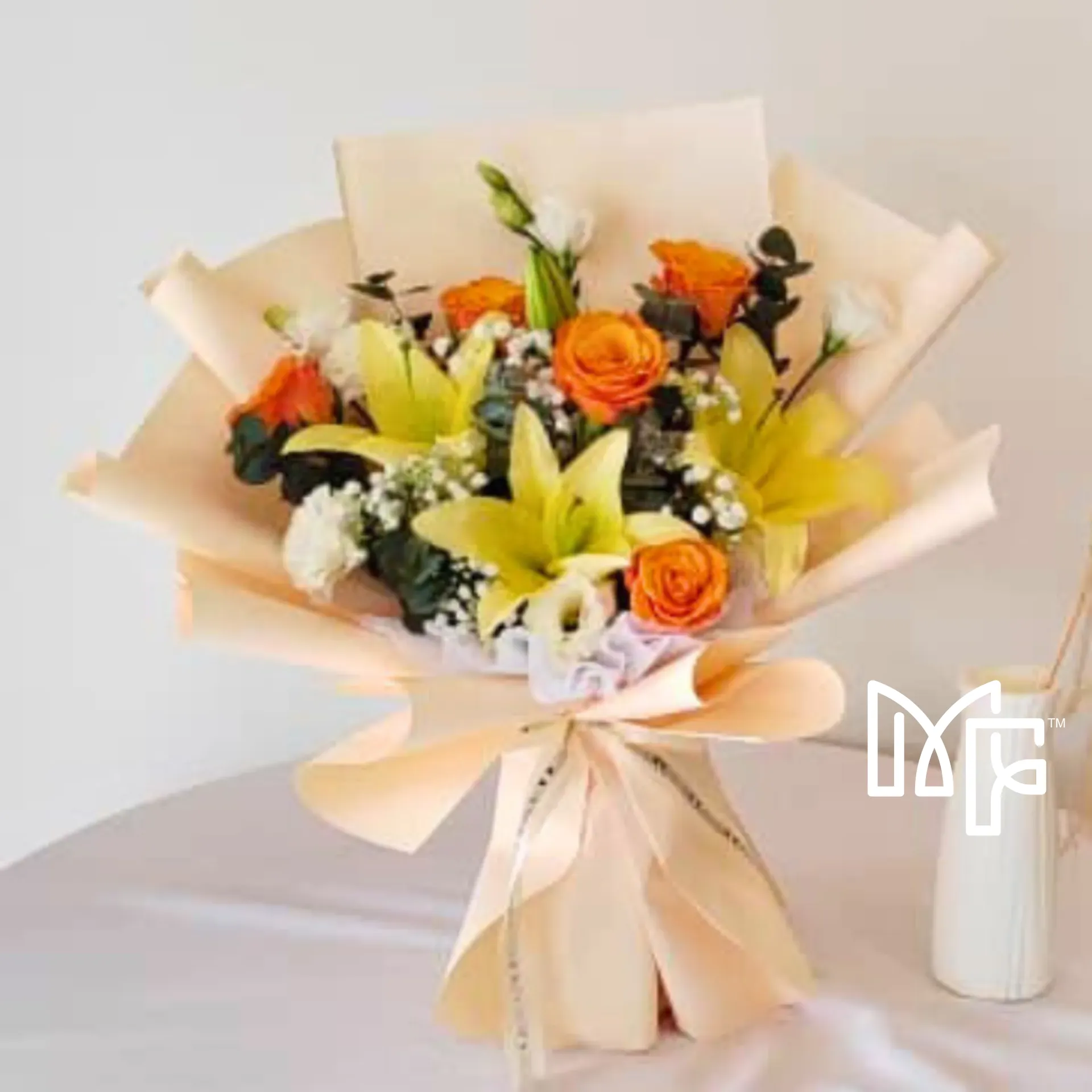 Lily, Eustoma, Rose