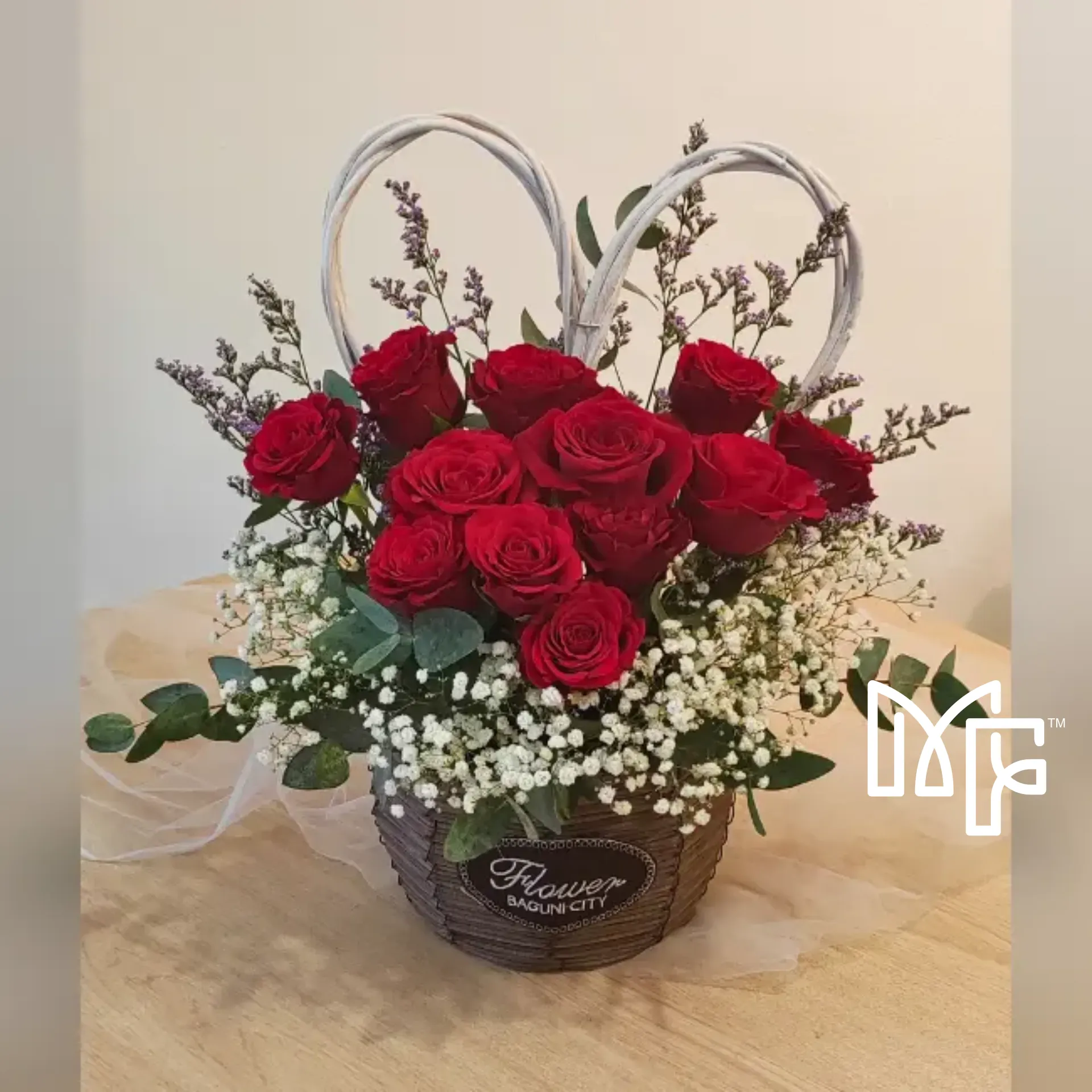 Little Rosy Bloom Basket